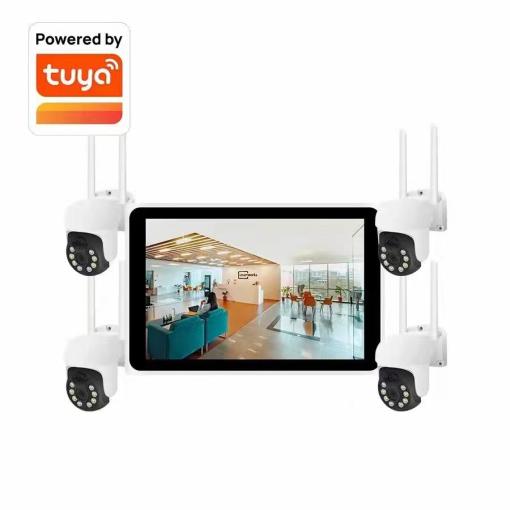 Tuya 8CH Wireless NVR Kits HD 3.0MP IP WiFi PTZ CCTV Security System 10.1inch LCD Monitor Outdoor Video Survillance Set 