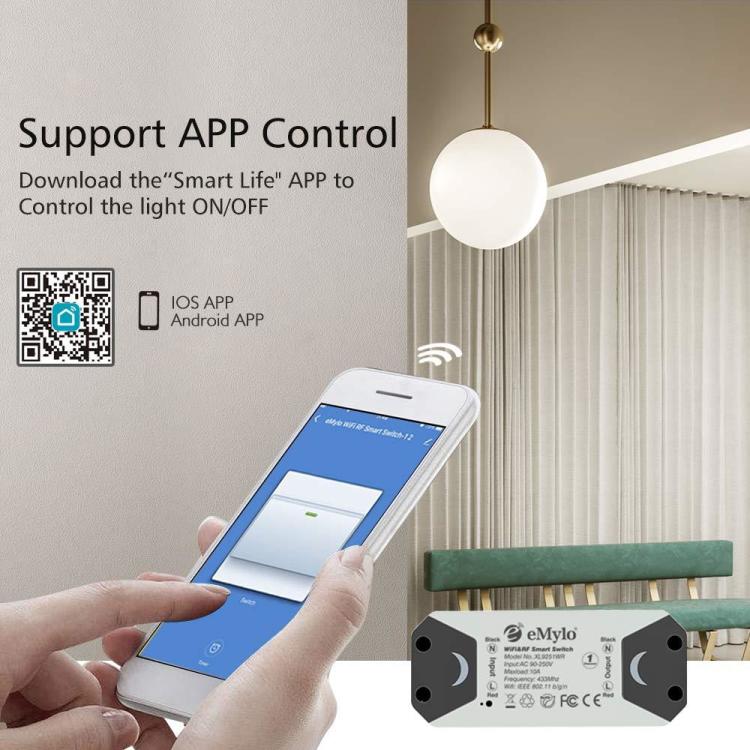 1/2 Channel Wireless Light Switch 433MHz 220V Remote Control Lamp LED ON/OFF  For Smart