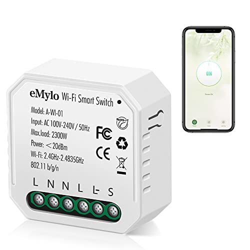 WiFi Smart Switch eMylo Wireless Relay Light Switch Tuya Remote Control  Module Home Automation Timer Switch Compatible with Alexa Echo Google Home