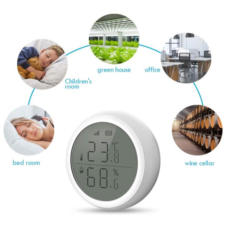 eMylo WiFi Temperature Sensor Hygrometer, Smart Thermometer with Smart App  and Data Recording, Indoor Thermometer No Batteries Required (3.2 *