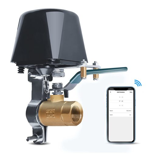 Smart Wi-Fi Water Valve Water/Gas Shut Off Valve Voice Control Timing Controller Compatible with Alexa Google Assistant