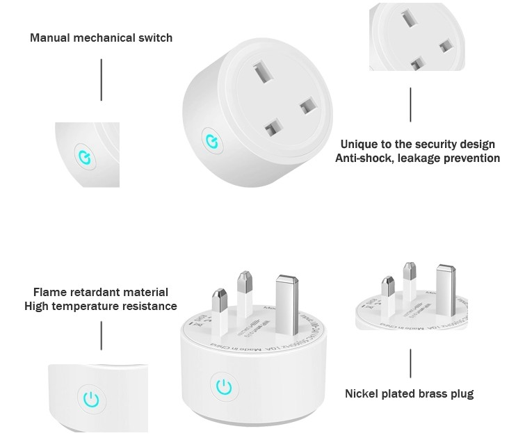 Alexa Google WiFi Smart Plug 16A Multiple Power Socket Power Statistics WiFi  Remote Control AC 100~240V IEC Standard White - China Smart Socket Plug UK, WiFi  Smart Plug UK