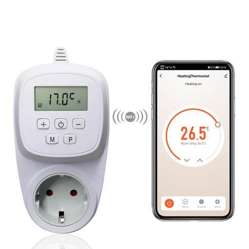 230V 16A MAX Plug Room Thermostat for Electric Heating Device