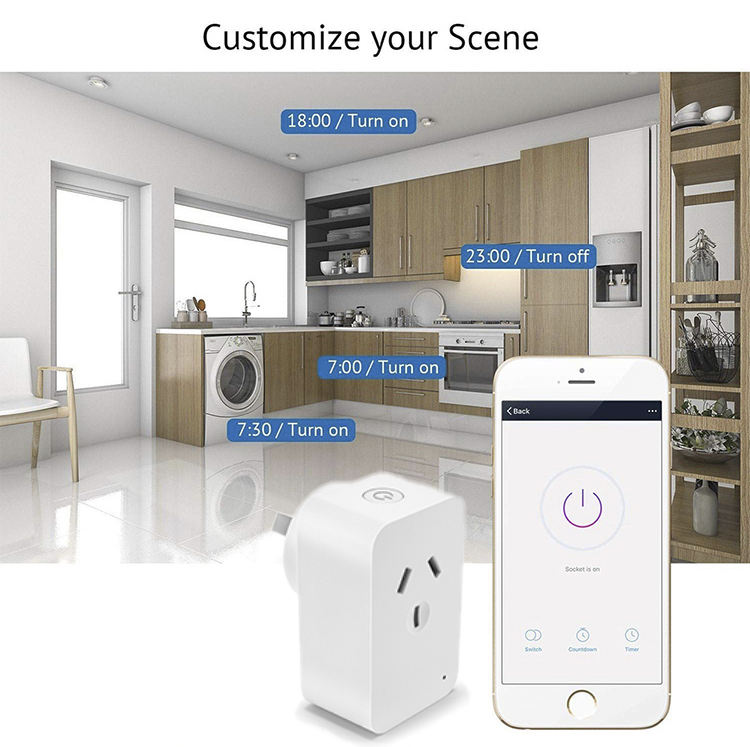 15A AU Smart Wifi Power Plug With Power Monitor Smart Home Timer