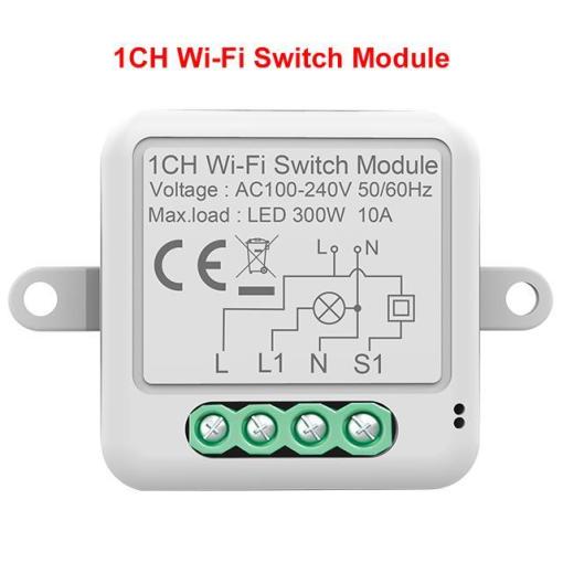 WiFi MiNi Smart Switch Module 1/2/3/4 Gang 10A 2-way Control Timer Wireless Switch Work With Alexa Google Home