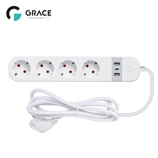 EU Smart Power Strip Wi-Fi 1.5M 4 USB ports 1 Type C 4 Outlets