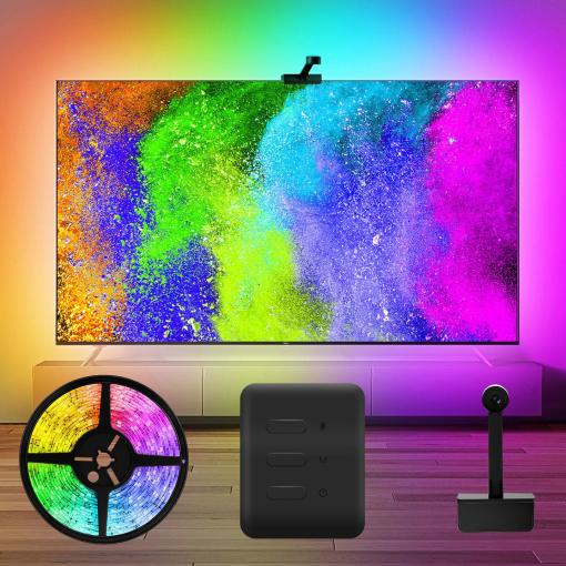 TV LED Backlights with Camera Wi-Fi TV Backlights for 55-65 inch TVs PC, Tuya App Control