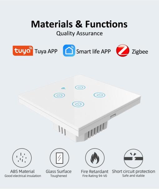 UEMON Smart Home 2Gang EU Standard Zigbee Switch