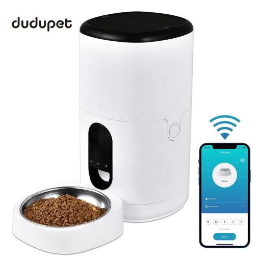 2.4G WiFi Enabled Smart Food Dispenser with Stainless Steel Food Bowl for Dry Food Pet Bowls Feeders