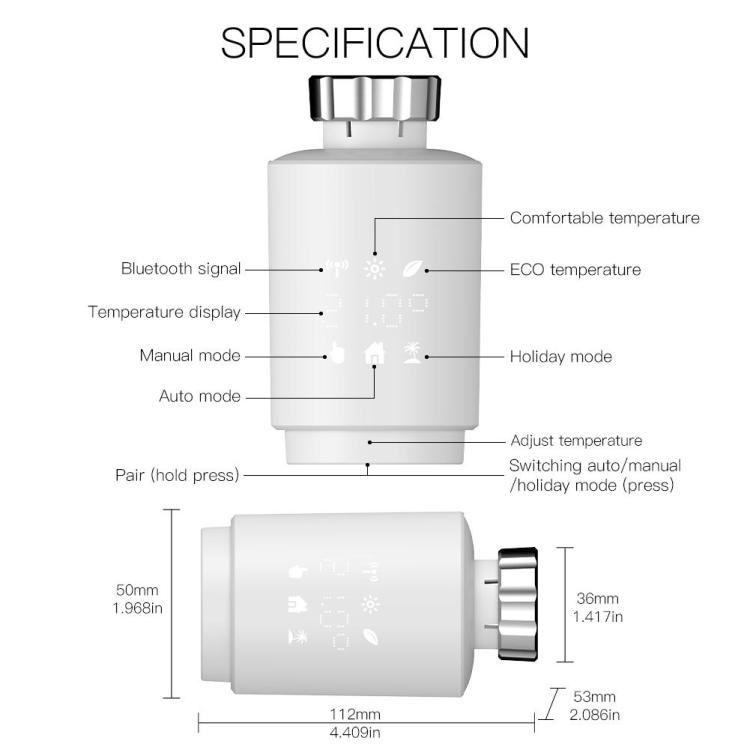 Tuya Zigbee Smart Radiator Termostat Thermost Valve Vertical