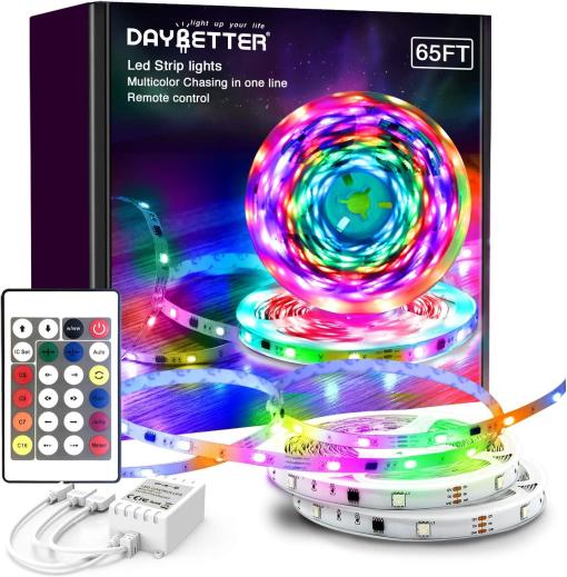 DAYBETTER TUYA Wi-Fi RGBIC 10M Multi-Color Chasing Led Strip Lights 32.8ft IP20 30/M