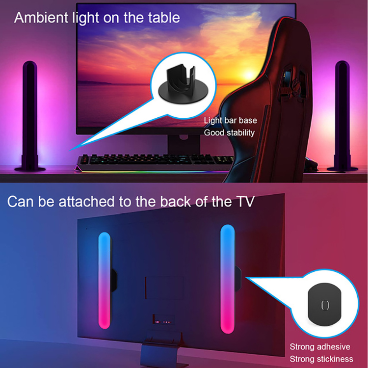 RGB Smart LED Light Bar WiFi Bluetooth Desktop Hintergrund Atmosphäre Licht  Musik Sync TV Wand Computerspiel Schlafzimmer Nachtlicht