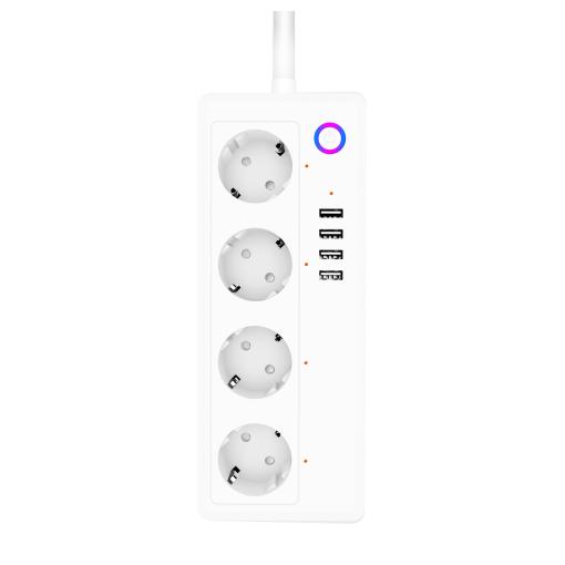 EU Standard Wifi Tuya Smart Life Power Strip 4 Outlets/4 Usb Smart plug/socket Wifi Smart Power Strip Amazon Alexa/Google