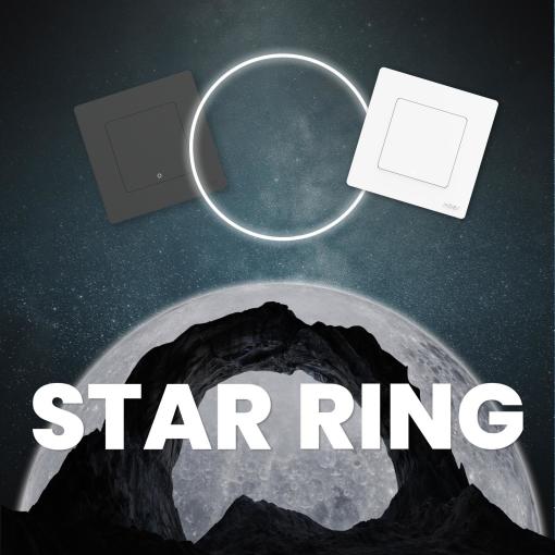 MOES New Star Ring Series Tuya Smart ZigBee3.0 Push Button Switch Embedded Light Touch and Protruding Logo Design Smart