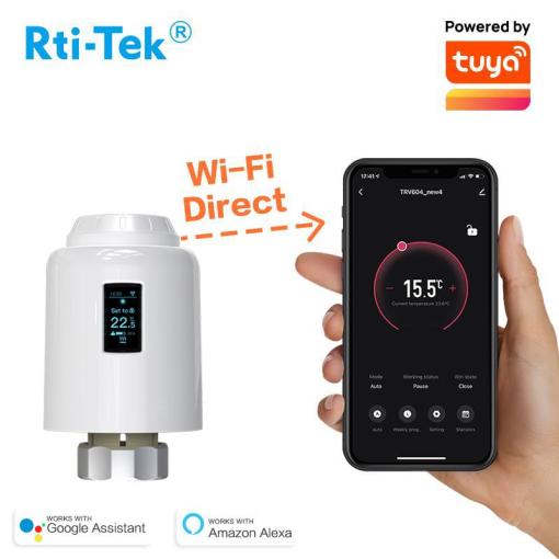 WiFi eTRV Thermostatic Radiator Valve Direct Connection OLED Rotatable Screen