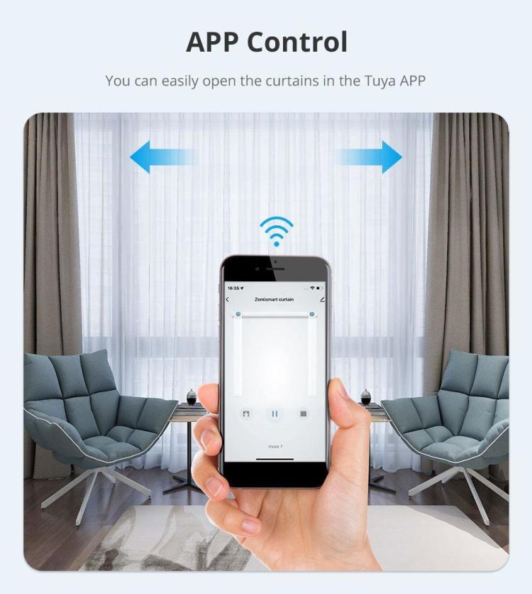 Zemismart Tuya WiFi Smart Curtain Track Blind Motor Alexa Echo Google Home  Alice Voice Control tende elettriche da palcoscenico - AliExpress