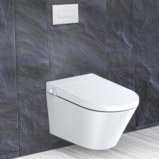one piece ceramic wall hung smart toilet