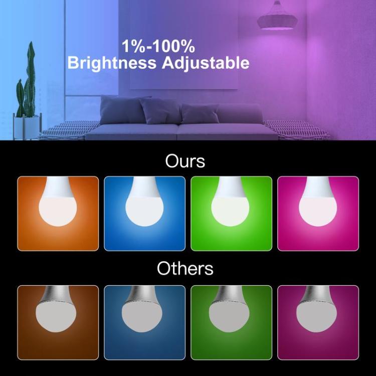 ZigBee Smart LED Light Bulb E27 Dimmable RGB White Color Lamp 806Lm MOES/Tuya  Smart APP Remote Control Alexa Google, Light Bulbs