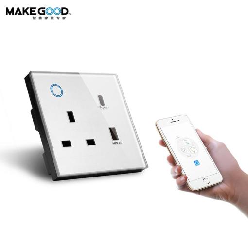 UK standard wifi or zigbee socket with USB and Type C PD charger