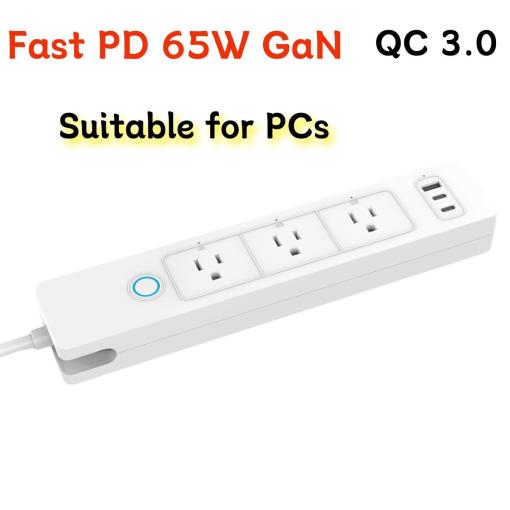 Wetrendy US Smart Plug Power Strip PD65W power strip 3 Individually Controlled Smart Outlets Type C output and TYpe C 