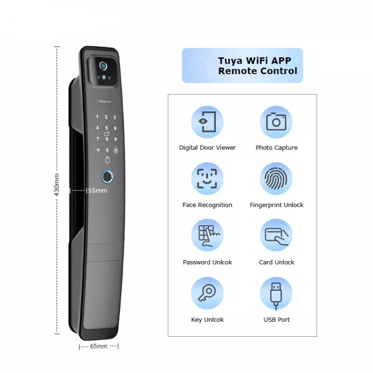 Tuya Smart 3D Face High Security Camera Monitor Smart Fingerprint Lock –  progressocripto
