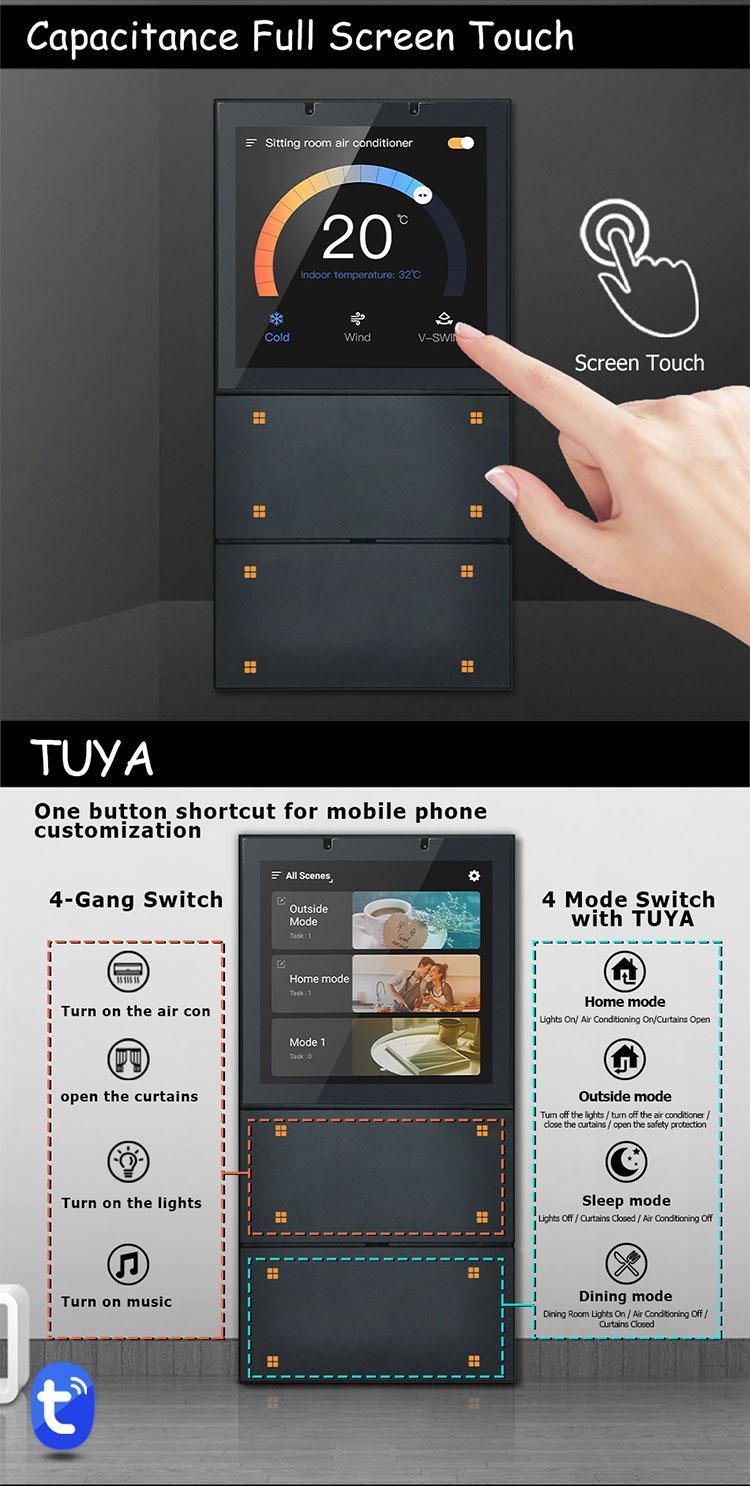 Tuya Smart Home 8-inch Multifunctional Intelligent Control Touch Screen  Background Music Host ZigBee Gateway System in-Wall Central Control Panel  for