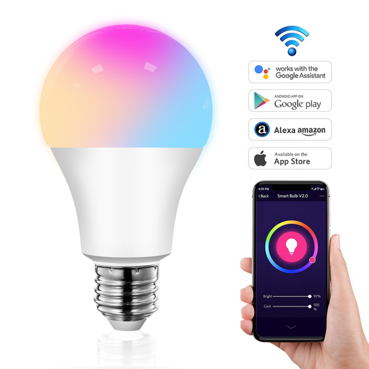 Lámpara Led Smart Life E27 Wifi Rgb Celular App Tuya Dim