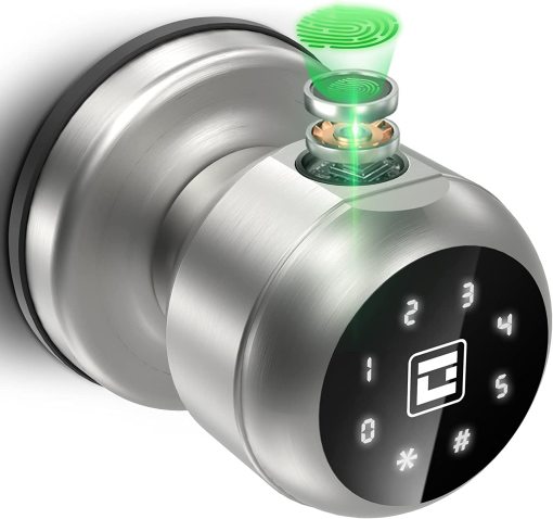 ILockey Smart Door Handle, Fingerprint Password Lock Smart Lock Biometric Door Lock with App Control Door Lock