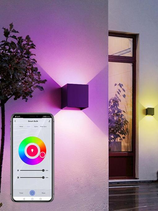 Smart outdoor wall light IP65 waterproof APP Controlled garden lamp modern LED wall light wall mounted