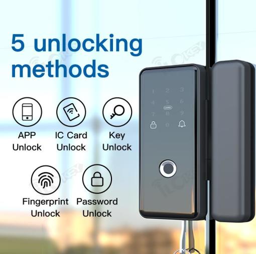 ilockey Wifi Biometric Fingerprint Glass Smart Door Lock