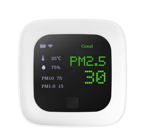 Tuya Wifi DéTecteur de Gaz Affichage LED Moniteur de Qualité de L'Air PM2.5  PM1.0 PM10 HCHO TVOC CO2 TempéRature Humidité MèTre