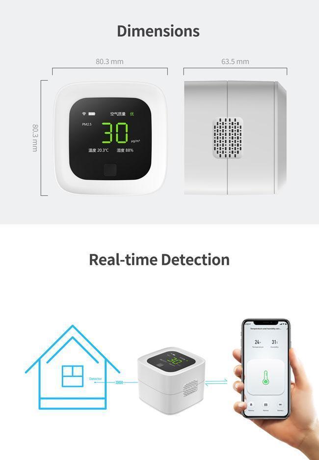 WIFI Control Smart Life Tuya Air Quality Monitor PM2.5 PM10 Temperatur –  Digital Life