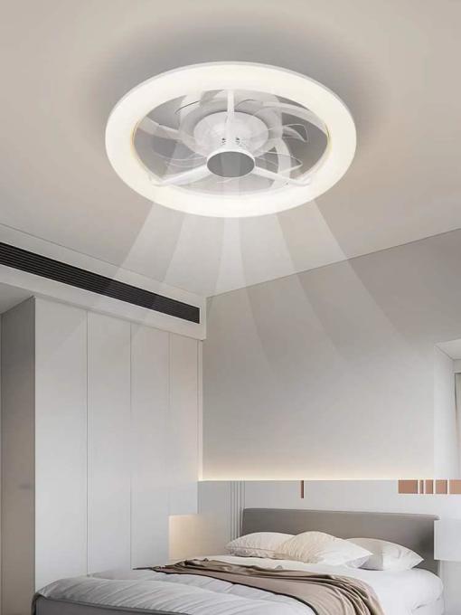 Bladeless Led Ceiling Fan with Lights for Bedroom Living Room Smart App Control Led Ceiling light fans