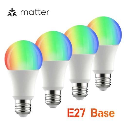 Matter Smart LED Bulb RGBCW E27/B22 base controlled by Amazon alexa, Google home, Homekit diretcly
