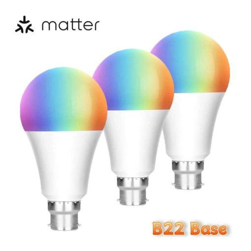 Matter Smart home LED lamp Bulb RGBCW E27/B22 base support by Amazon alexa, Google home, Homekit APP diretcly