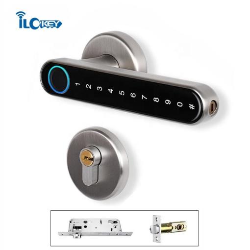 iLockey  Outdoor Wifi Biometric Fingerprint Smart Entry Mortise Door Lock for Home Apartment