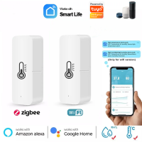 WiFi Temperature Humidity Sensor Smart Life APP Monitor Smart Home Work With Alexa Google Home
