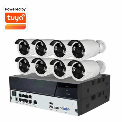 Smart Life 8CH 3MP PoE NVR Kit Home CCTV System 24/7 Recording H.265 ONVIF Human Detection