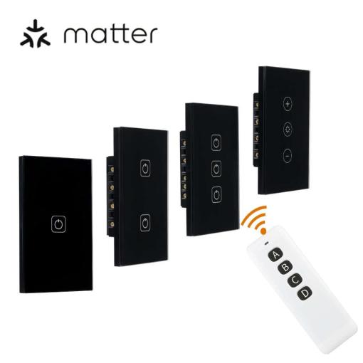 Matter smart switch US standard Homekit Amazon alexa google home Support 1gang/2gang/3gang/4gang
