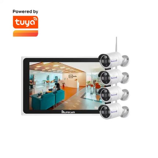 8CH NVR Kit Smart Wireless 1080P WIFI Camera with 10.1inch Monitor Outdoor Waterproof CCTV System KIT