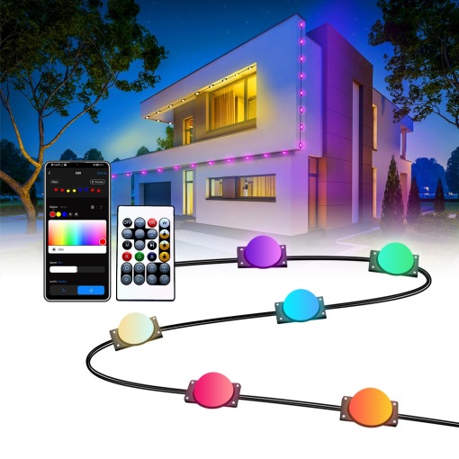 Permanent Outdoor Lights Smart Eave Lights 48LEDs RGBIC Waterproof APP Control Support Alexa, Google