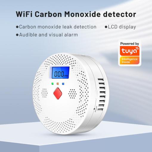 ceiling mounted battery operated powered carbon monoxide detector alarm CO gas leak alert detector monoxide detectors