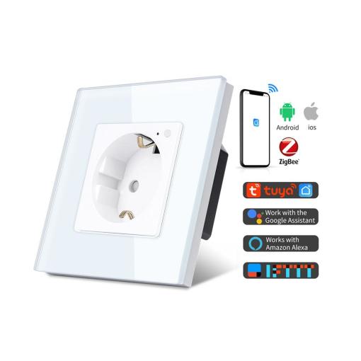 Tuya Smart Wall Universal European Socket 16A Outlet Wifi Plug smart socket for home