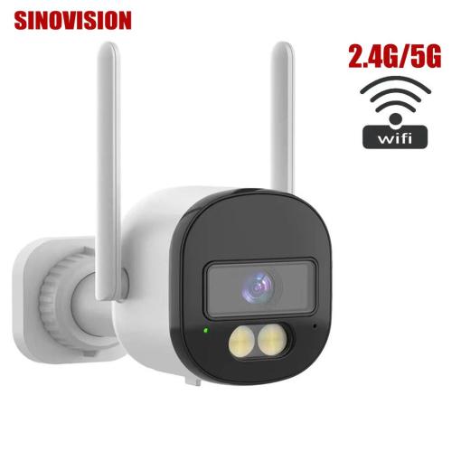 2.4GHz 5GHz Dual-Band WiFi 4MP High Definition Outdoor IP65 Tuya Smart Two Way Audio Work With Alexa Google Bullet Camer