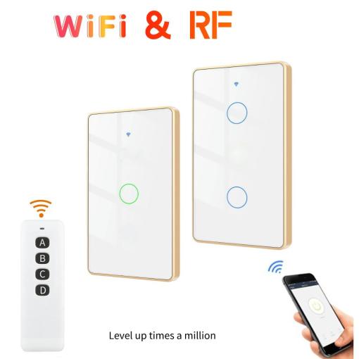 US WiFi Touch Switch With Smart Life Control Light Switch 1/2/3 Gang Support Alexa Google Smart Home Customized