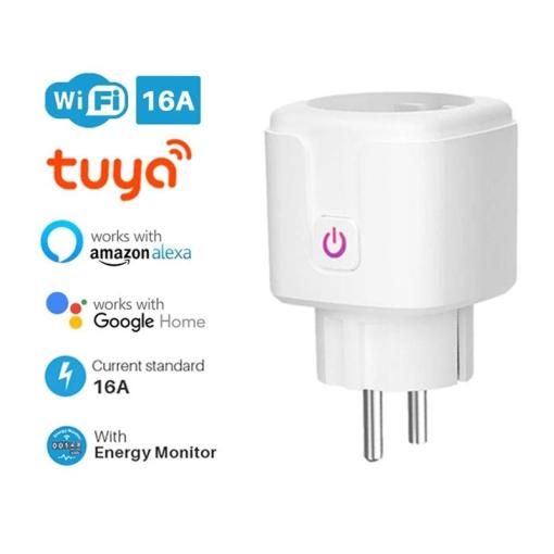 RSH EU 16A Smart Single Socket Wireless Remote Alexa Google Tuya WiFi Outlet Smart Plug with Energy Monitoring Timer