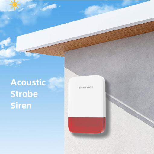 Waterproof Home Security System Wireless Alarm Sirene Horn Buzzer Speaker and Strobe Light Smart Solar Outdoor Siren
