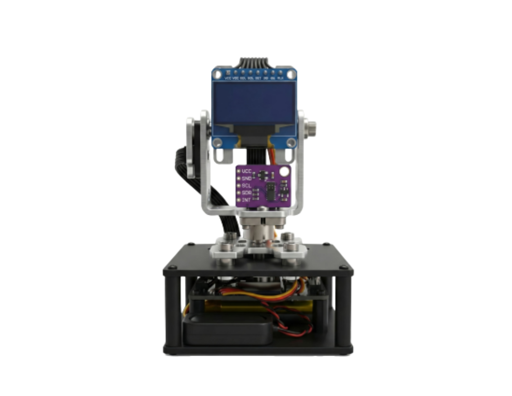 Emoji desktop robot with expressive display.