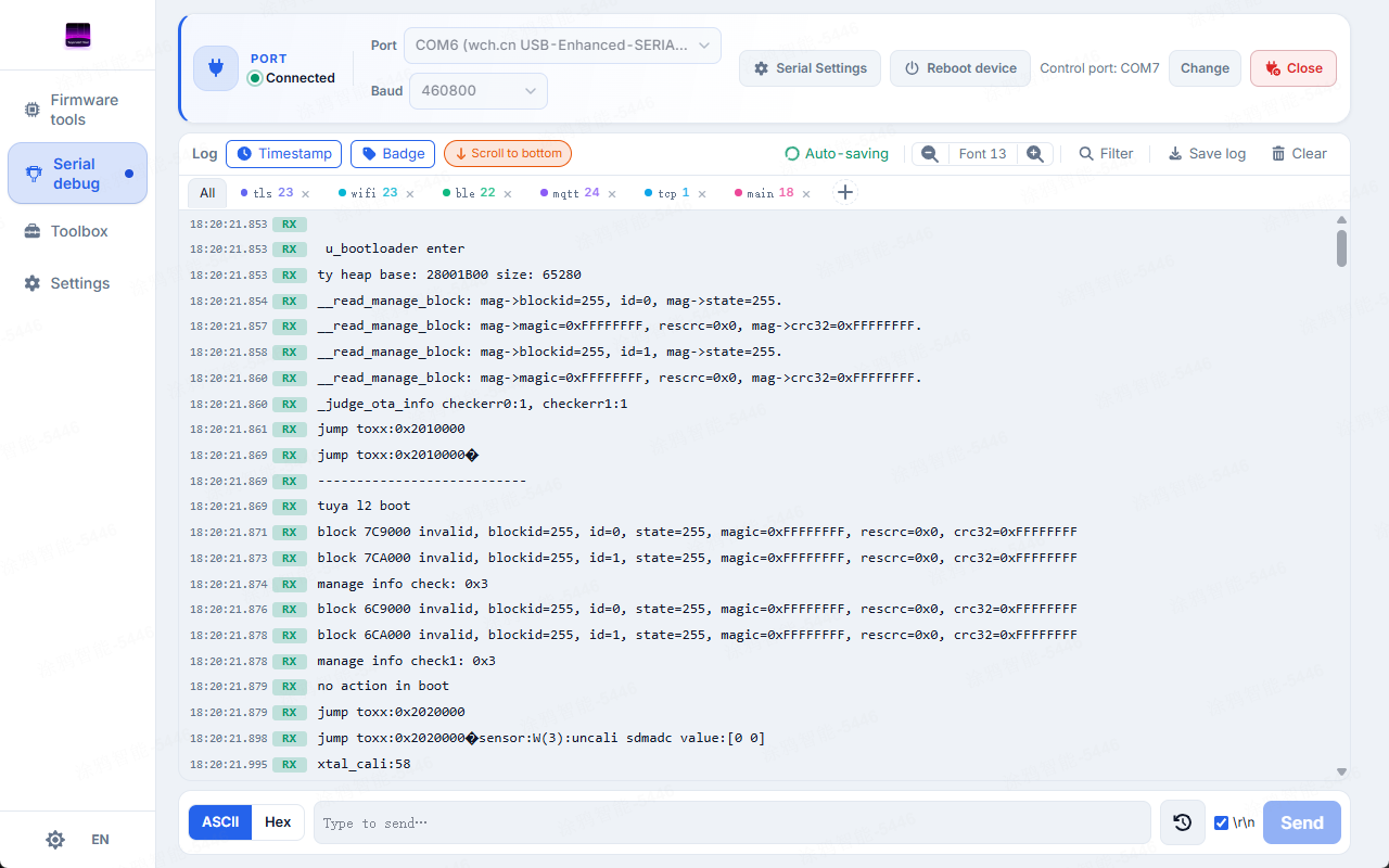 Filter tabs — keyword tabs with live match counts and color coding