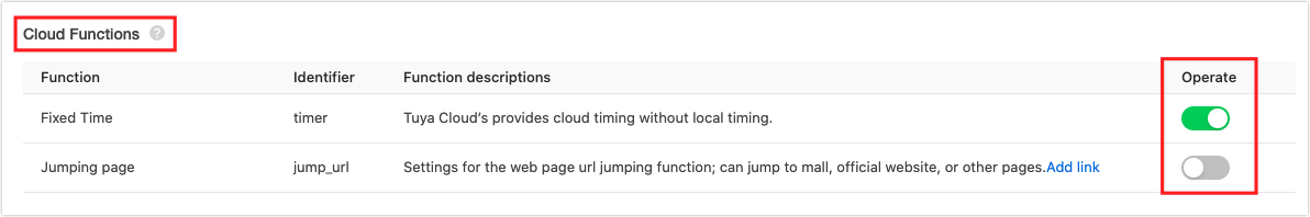 Select cloud functions